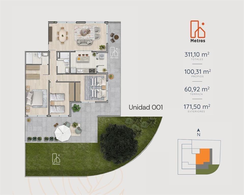 Venta apartamento 3 dormitorios - Gran Jardín - Garaje x2