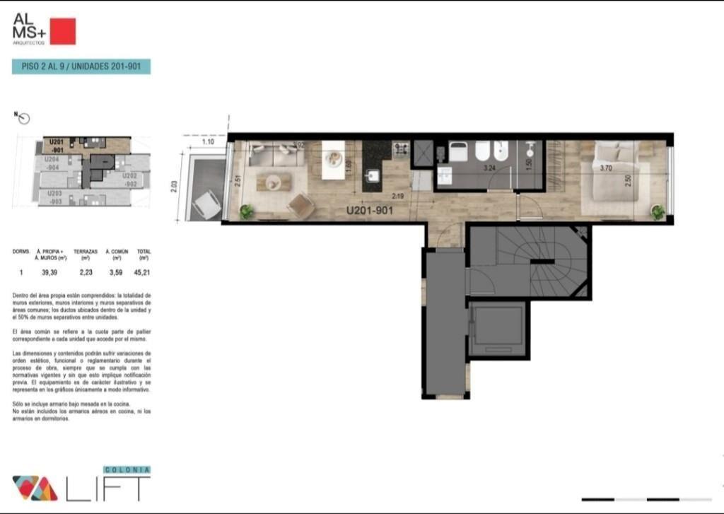 Se venden a estrenar 3 unidades 1 dormitorio, Calle Colonia