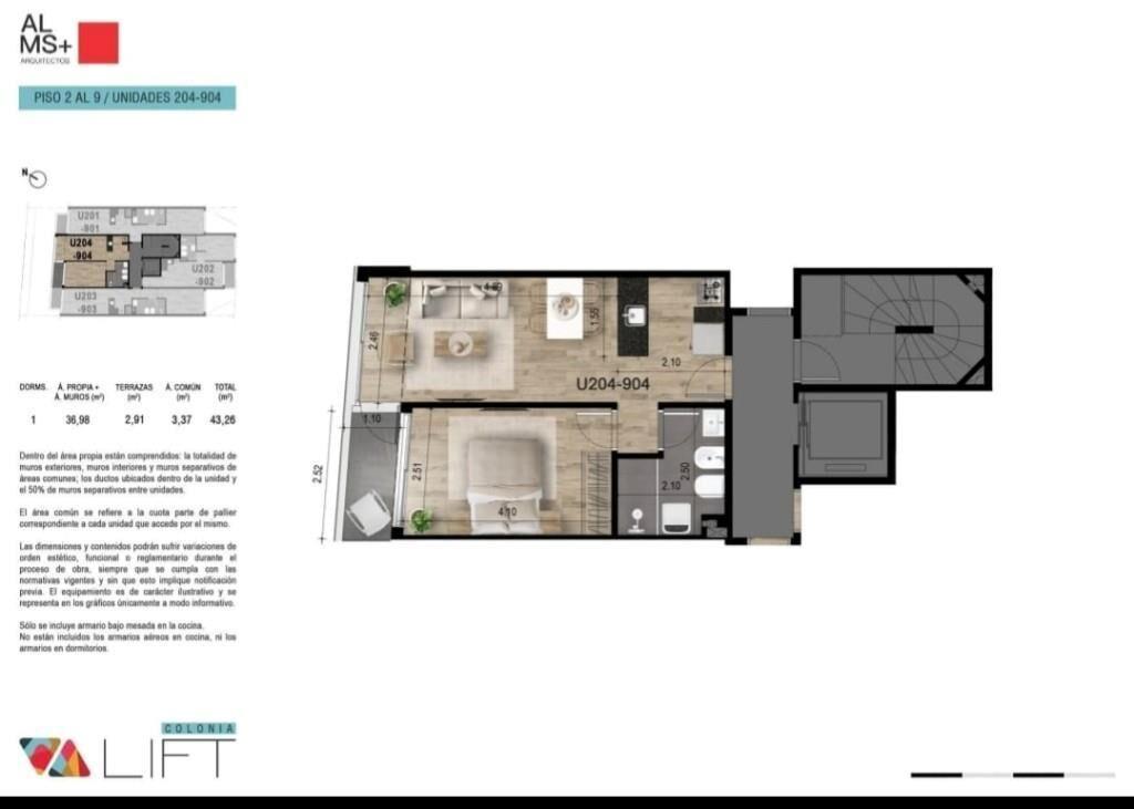 Se venden a estrenar 3 unidades 1 dormitorio, Calle Colonia