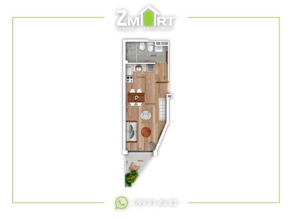 Monoambiente Con Patio En Pocitos Nuevo - Próximo A WTC