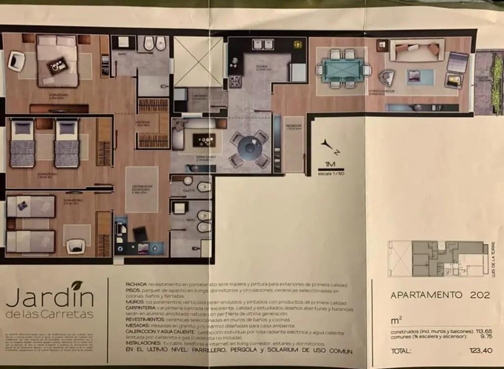 Se vende apto 3 Dorm Punta Carretas Zona Golf Con Garaje