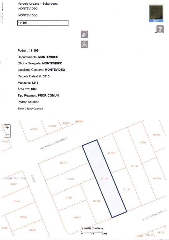 * CARRASCO SUR CASA con TERRENO 1.000 m2 FRENTE X 2 CALLES