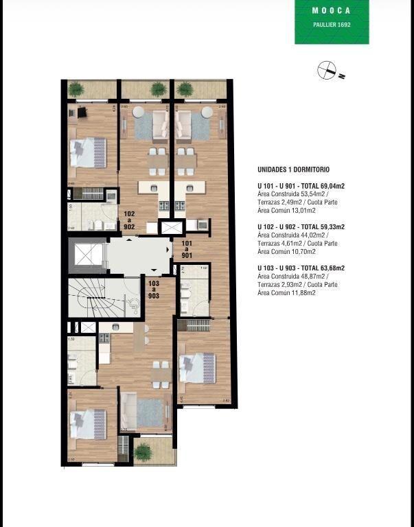 Venta Apartamento 1 dormitorio Tres Cruces estrena Nov 2026