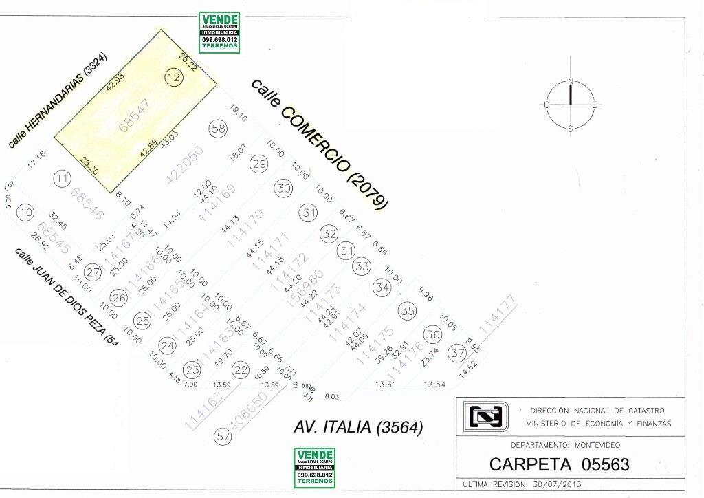 * ZONA A N V ESQUINA 1.082m2 Comercio y Hernandarias