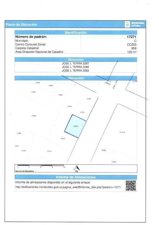 * ZONA A N V FRENTE X 2  CALLES 412 m2 Alt. 16.50 m2