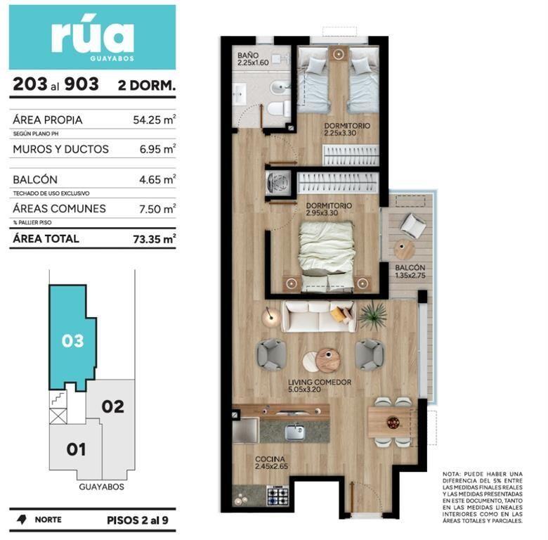 Rúa Guayabos | Apartamento nuevo en venta 2 dormitorios