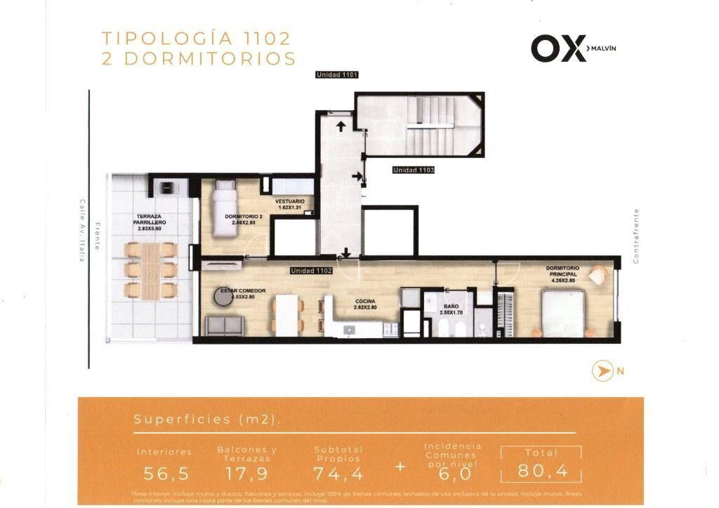 * ESTRENA MALVIN 2 DORM. GARAGE VIVIENDA PROMOVIDA