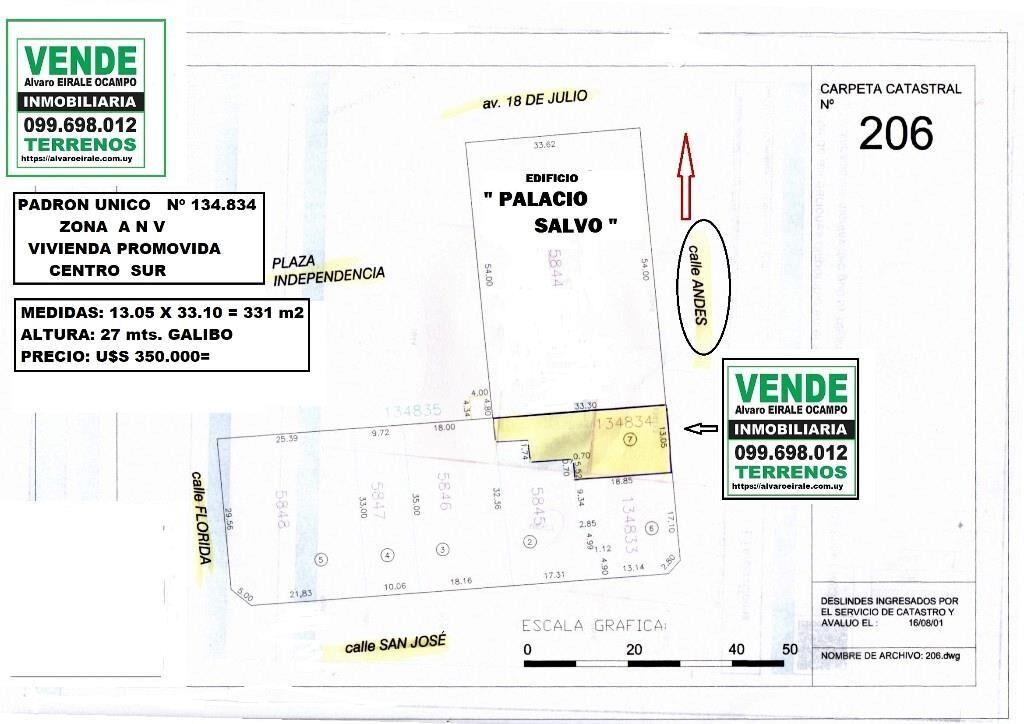 * ZONA  A N V  CENTRO SUR 13.X 33.= 330 m2 Alt. 27 mts.