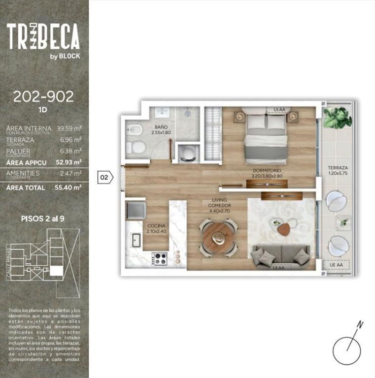 Venta 1 dormitorio en Pozo Cordon Mar 2029