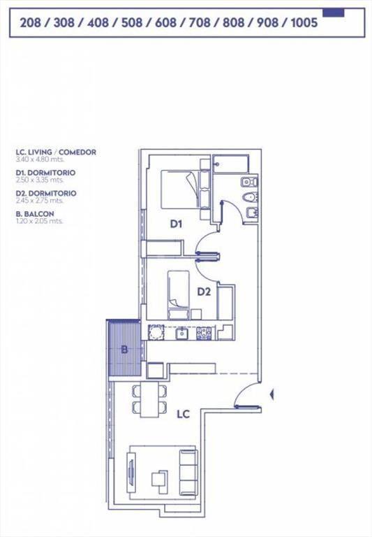 VENTA APARTAMENTO 2 DORMITORIOS CENTRO DE MONTEVIDEO CON RE