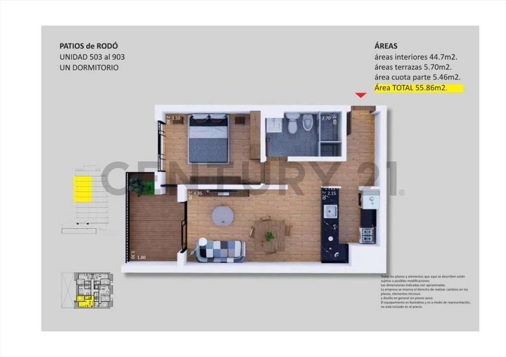 venta 1 dormitorio + cochera! terraza amplia. CORDON, exc...