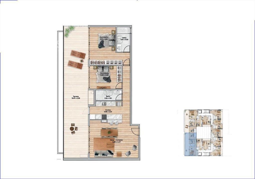 Apartamento penthouse de dos dormitorios en venta en  Pocit
