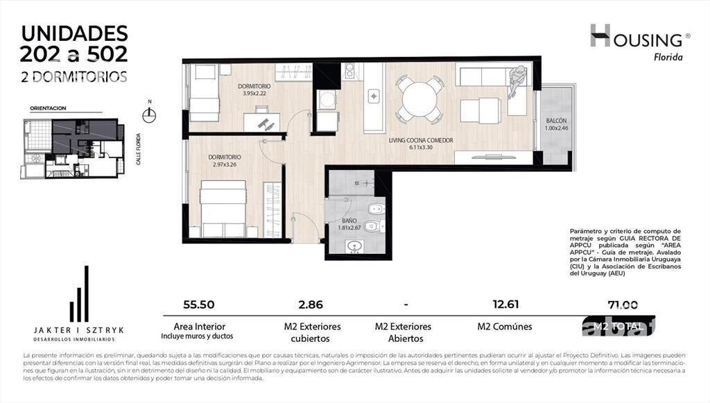 Venta apartamento 2 Dormitorios en Barrio Sur