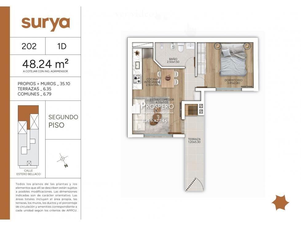 VA2245/p/1 Venta Casas 1dorm La Blanqueada Patio Terraza