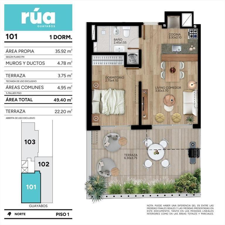 Venta Apartamento 1 Dormitorio en Cordon