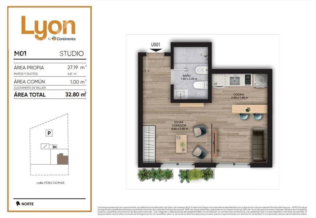 Venta apartamento monoambiente en  Malvín-01