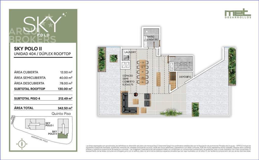 Apartamento penthouse de tres dormitorios en venta en Carra