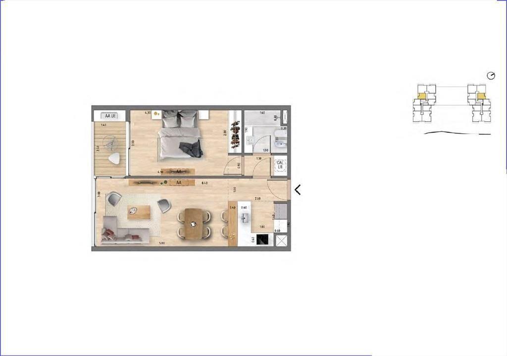 Apartamento de un dormitorio en venta en Ciudad de la Cost