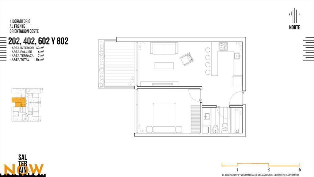 Venta de apartamento de 1 dormitorio en Cordón Sur