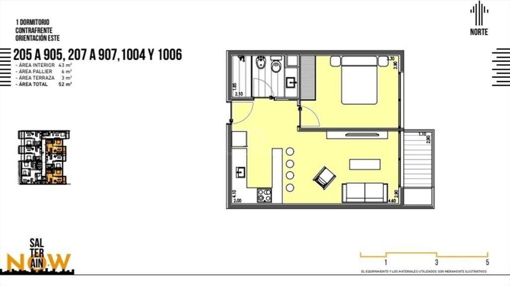 VENTA APARTAMENTO UN DORMITORIO CORDON ESTRENA 7/2028
