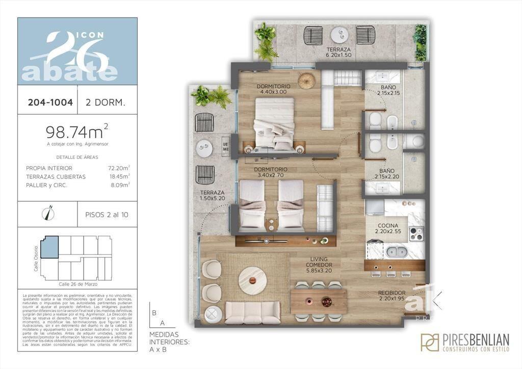 Venta apartamento 2 Dormitorios en Pocitos - Icon 26 dos te