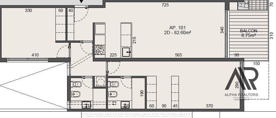 Apartamento de 2 dormitorios, con balcón y parrillero. E...