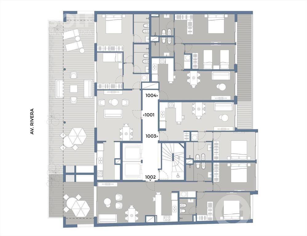 Venta de penthouse de 1 dormitorio con terraza en Pocitos