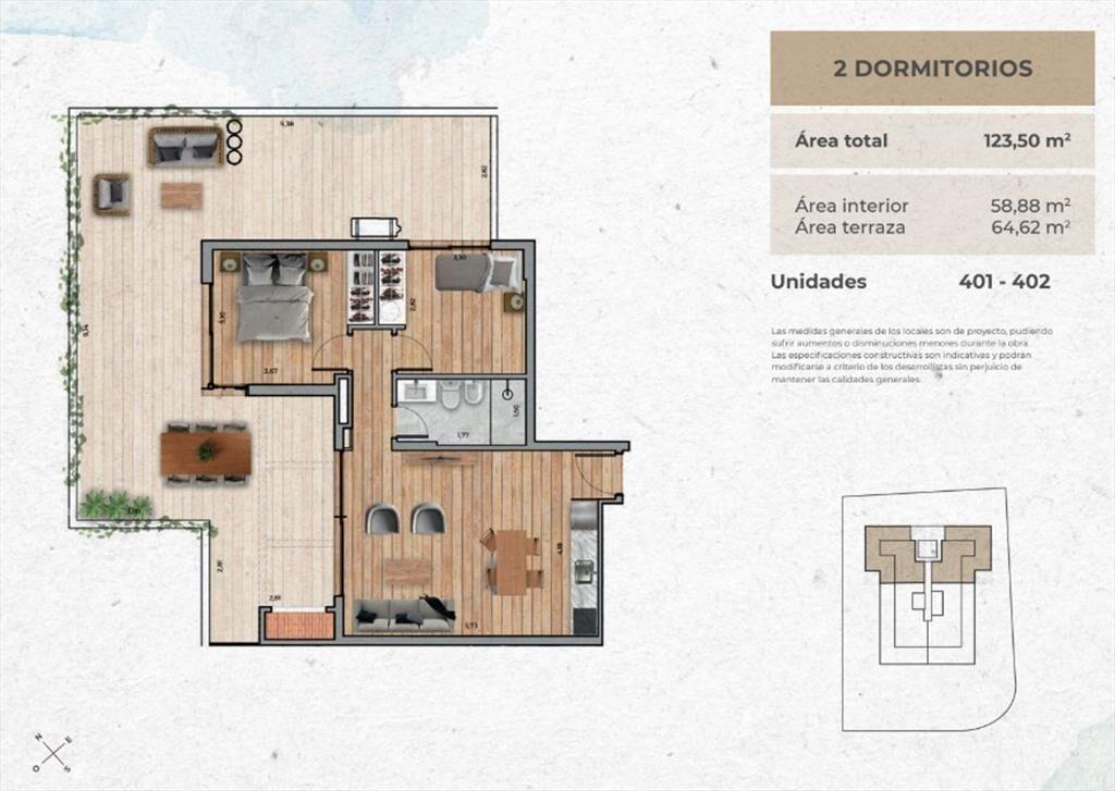 VENTA Apartamento CIUDAD DE LA COSTA 2 dormitorios