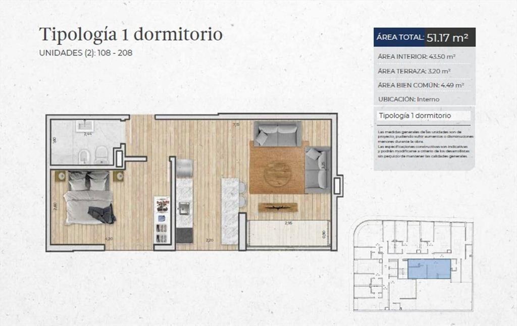 VENTA Apto POCITOS en POZO 1 dorm SEA SIDE 2