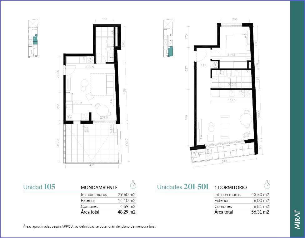 Apartamento de un dormitorio en venta en Cordón - 501