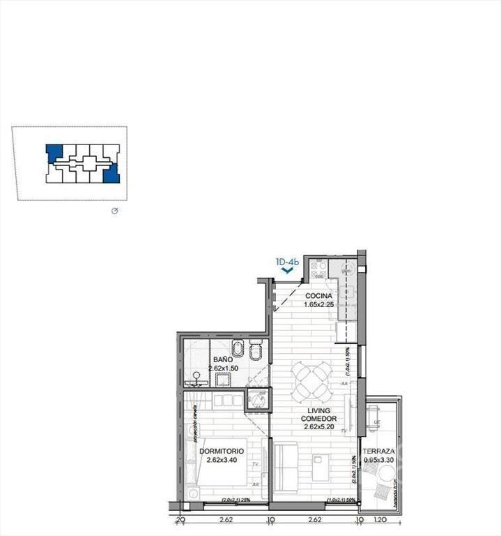 Apartamento  de un dormitorio en venta en La Blanqueada - 1