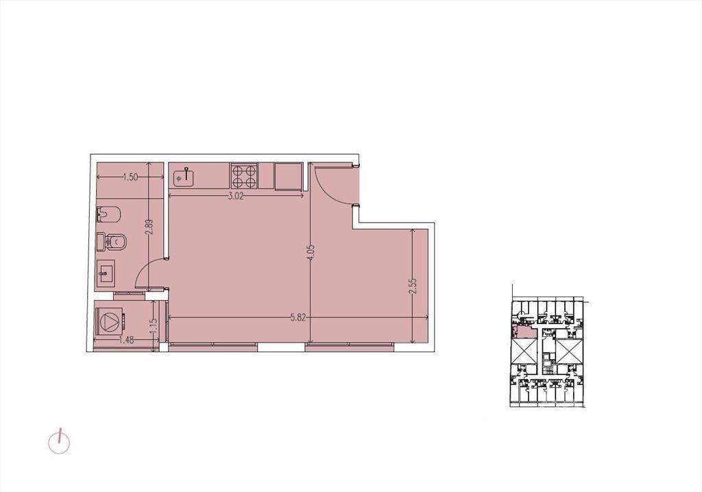 Apartamento monoambiente en venta en  Cordón - 906