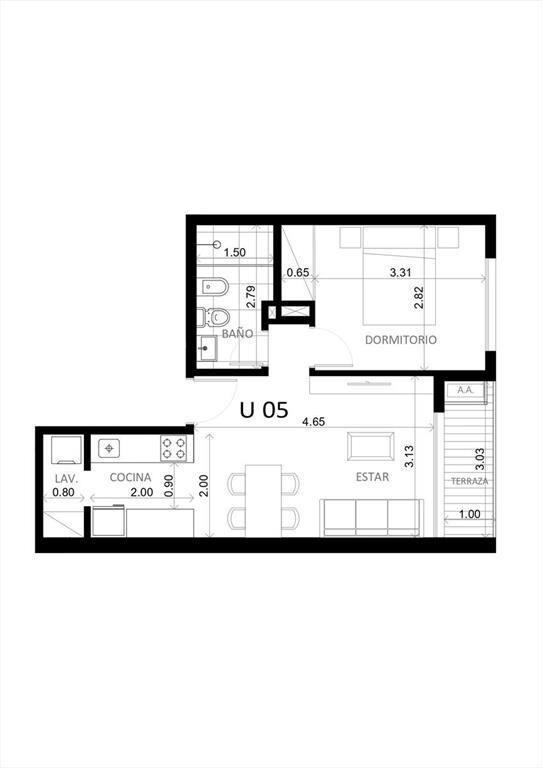 Apartamento 1 Dormitorio en Cordón
