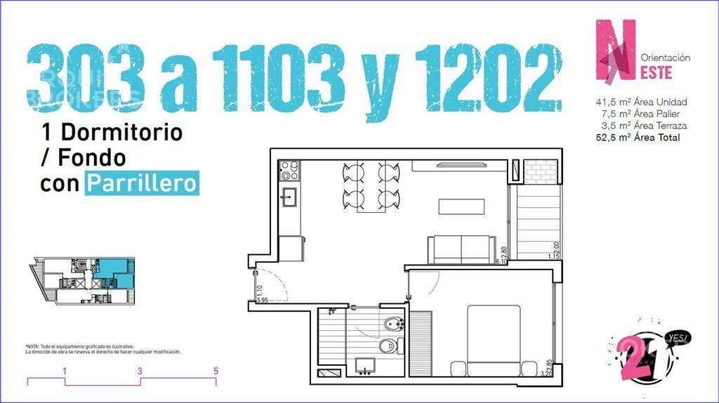 Apartamento de un dormitorio en venta en Parque Rodó - 403