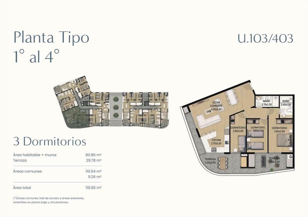 Venta Apartamento 3 Dormitorios en Ciudad de la Costa