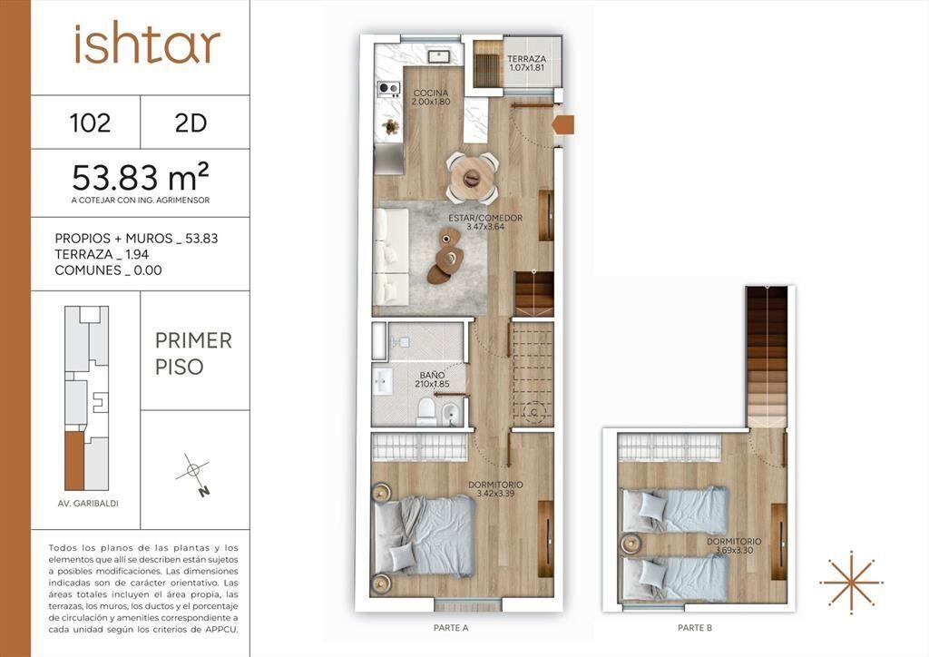 VENTA APARTAMENTO 2 DORMITORIOS GOES POZO