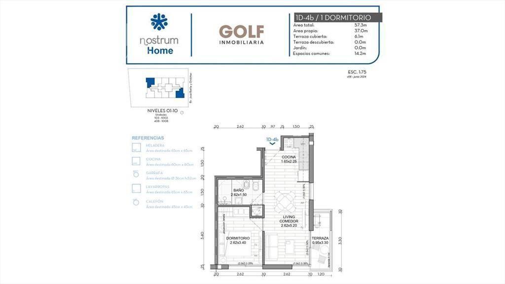 Venta de apartamento 1 dormitorio con terraza en La Blanque