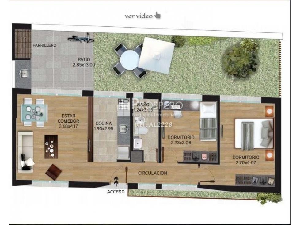 2228/3 Venta Apto 2dorm Atahualpa Parrillero Patio