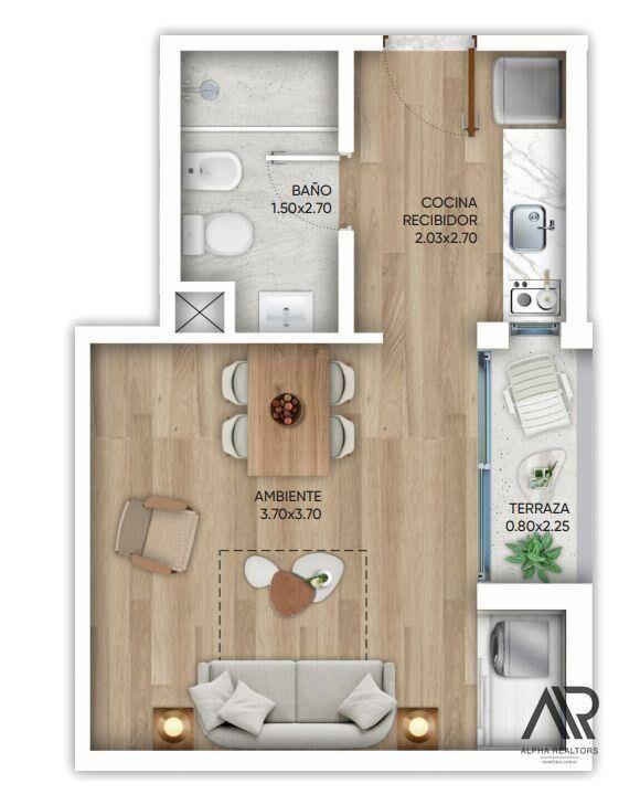 Apartamento en venta c/ cochera en Cordón