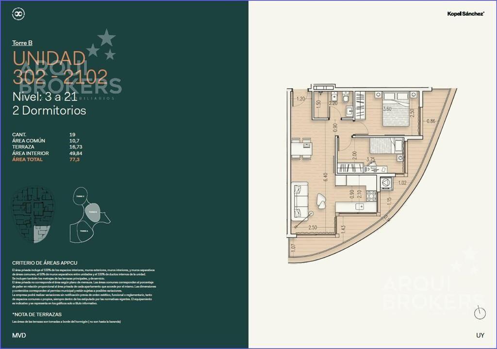 Apartamento de dos dormitorios en venta en Buceo - 802B