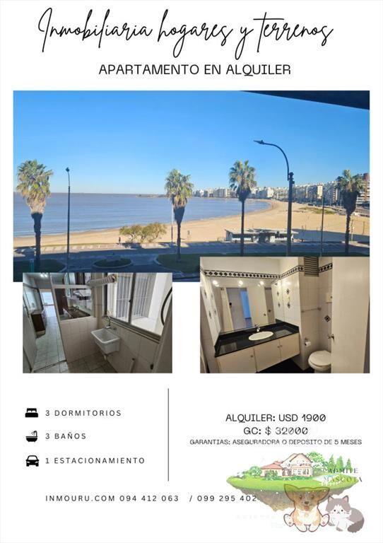 ALQUILER de apartamento de 3 dormitorios en POCITOS