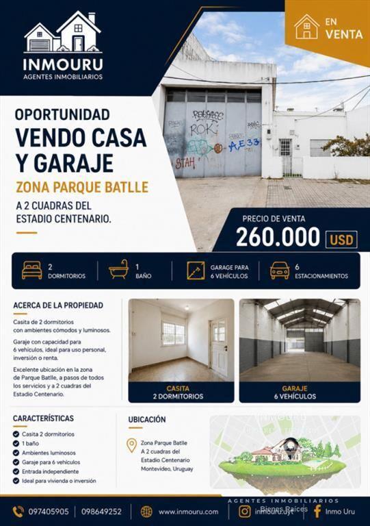 Venta de Casa mÃ¡s Amplio Garaje en Parque Batlle!