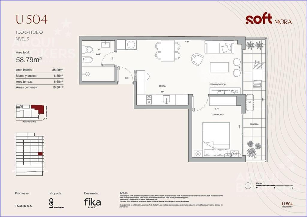 Apartamento de un dormitorio en venta en Cordón Sur - 504