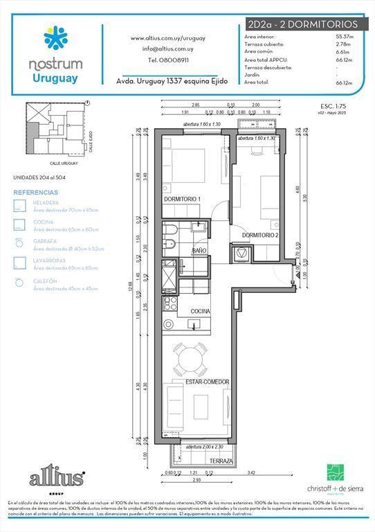 VENTA APTO 2 DORMITORIO CENTRO TERRAZA
