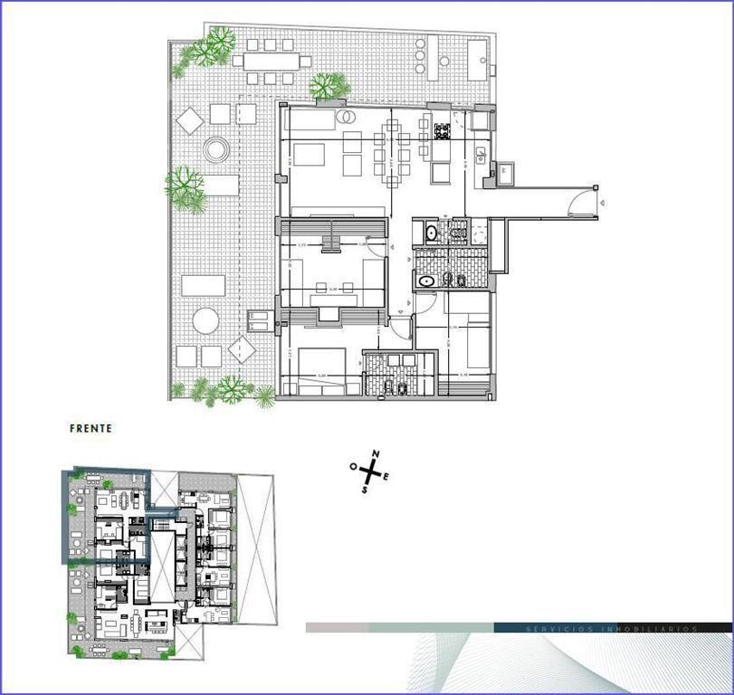 Apartamento  de tres dormitorios en venta en Pocitos - 601