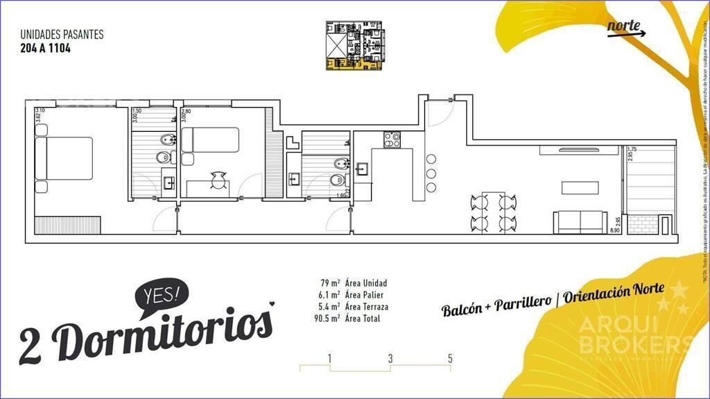 Apartamento de dos dormitorios en venta en Parque Rodó - 40