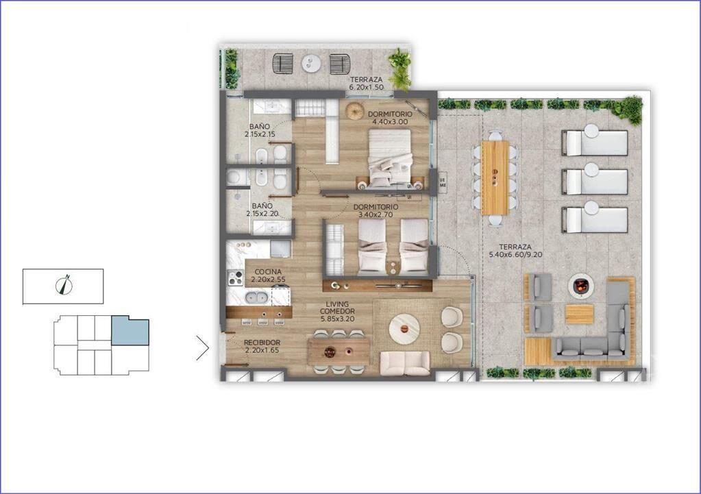 Apartamento penthouse de dos dormitorios en venta en Pocit