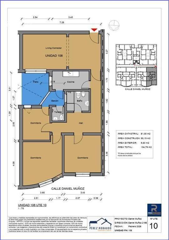 Apartamento de tres dormitorios en venta con renta en Tres
