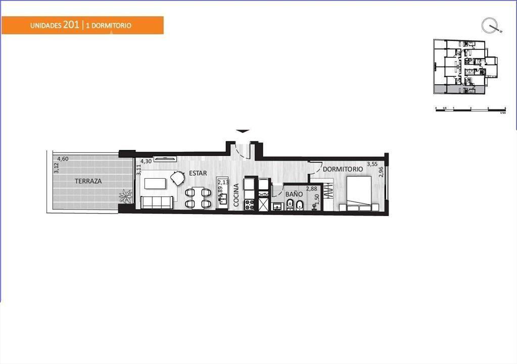 Apartamento de un dormitorio en venta en Cordón - 201