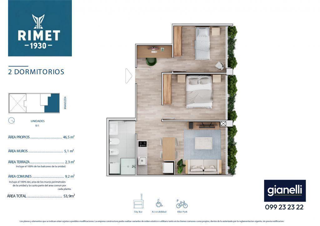 Venta Apartamento 2 Dormitorios en Cordón